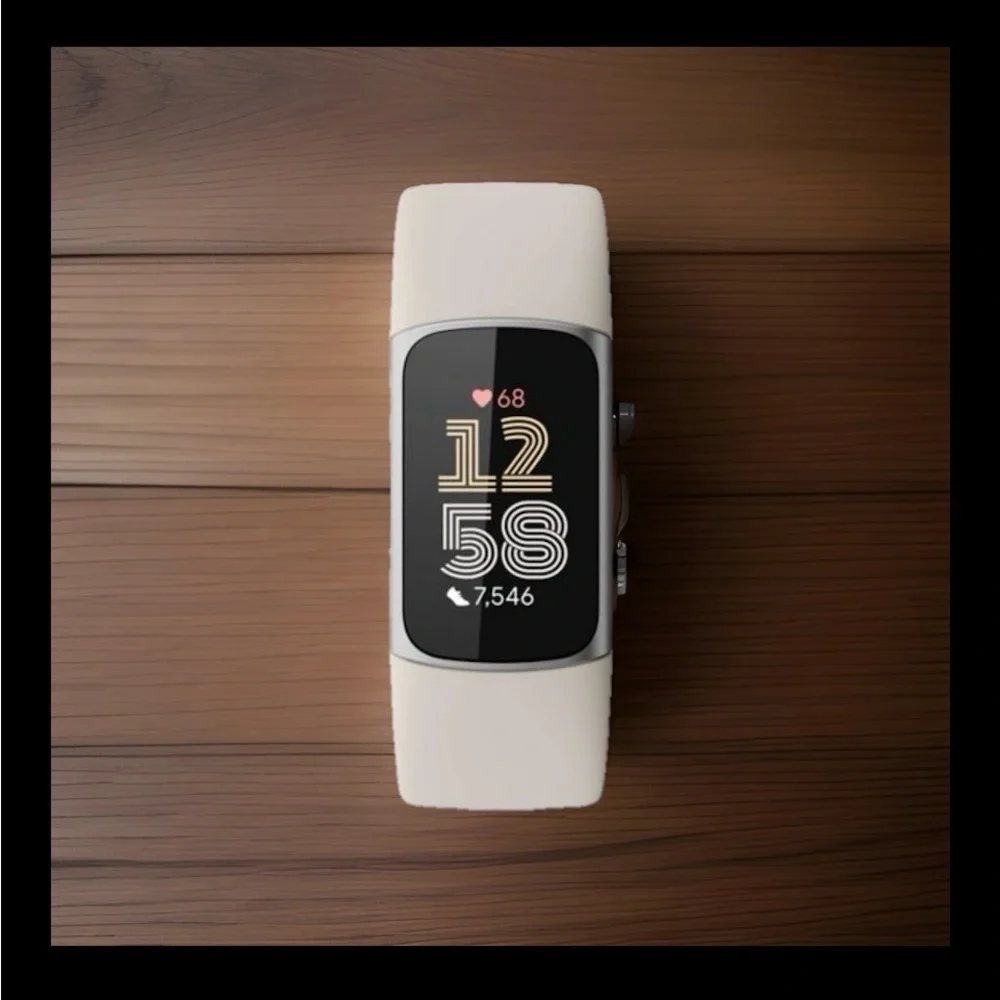fitbit Slim Activity Tracker with Cream Silicone Band